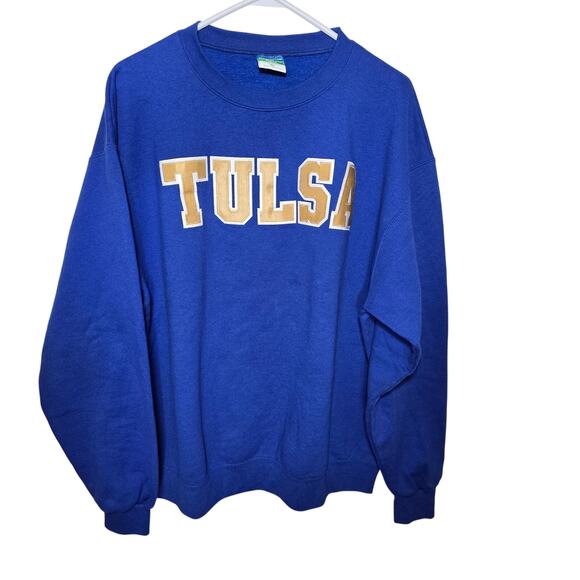 Champion Other - Champion Royal Blue & Gold Tulsa University Sweatshirt Golden Hurricanes NCAA XL